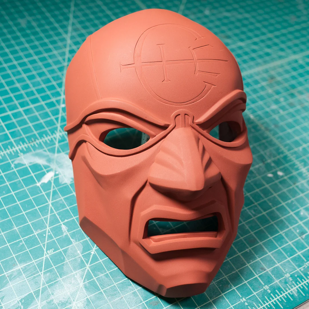 Dishonored Overseer mask primed with Krylon
