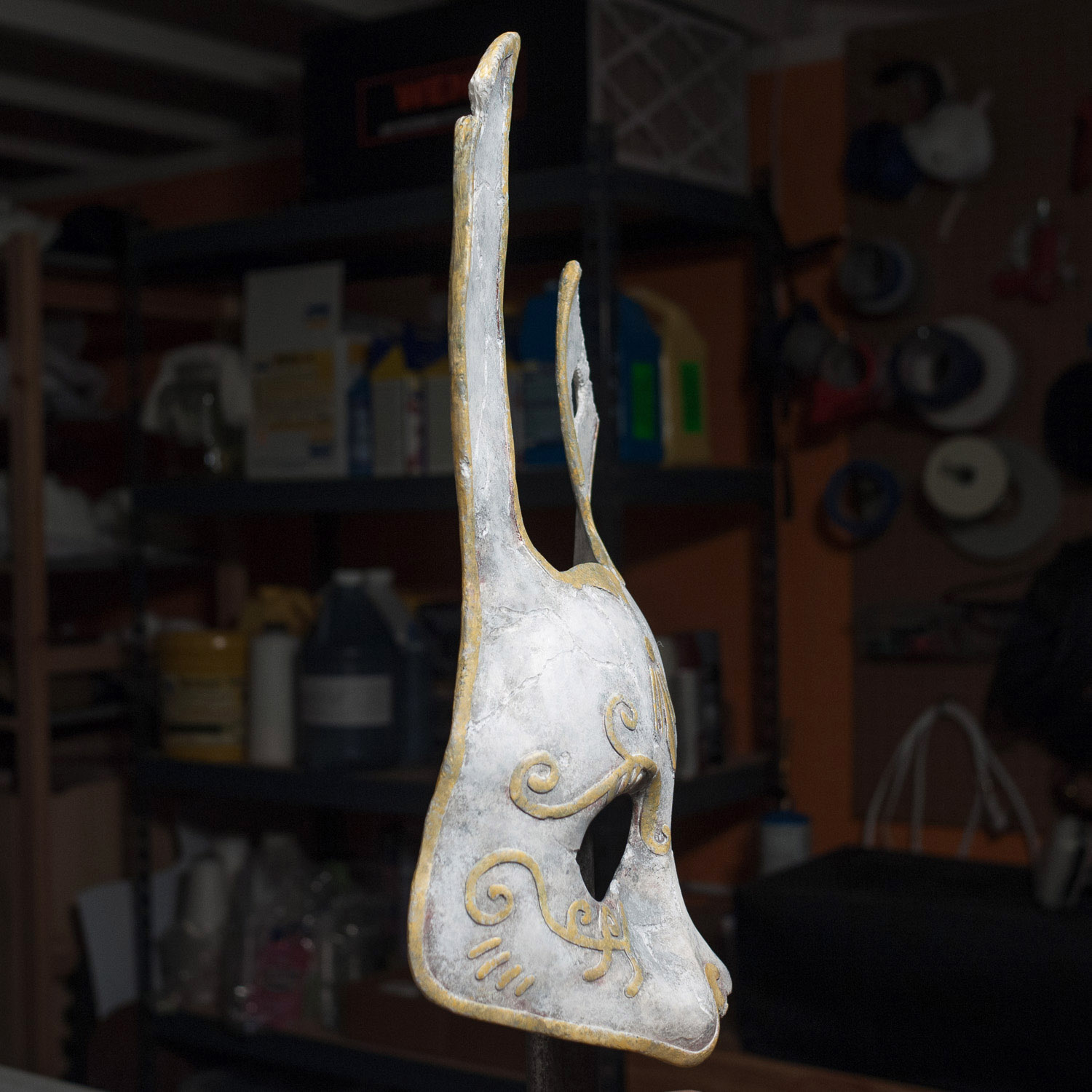 handmade Bioshock 2 broken rabbit splicer painted urethane resin mask side