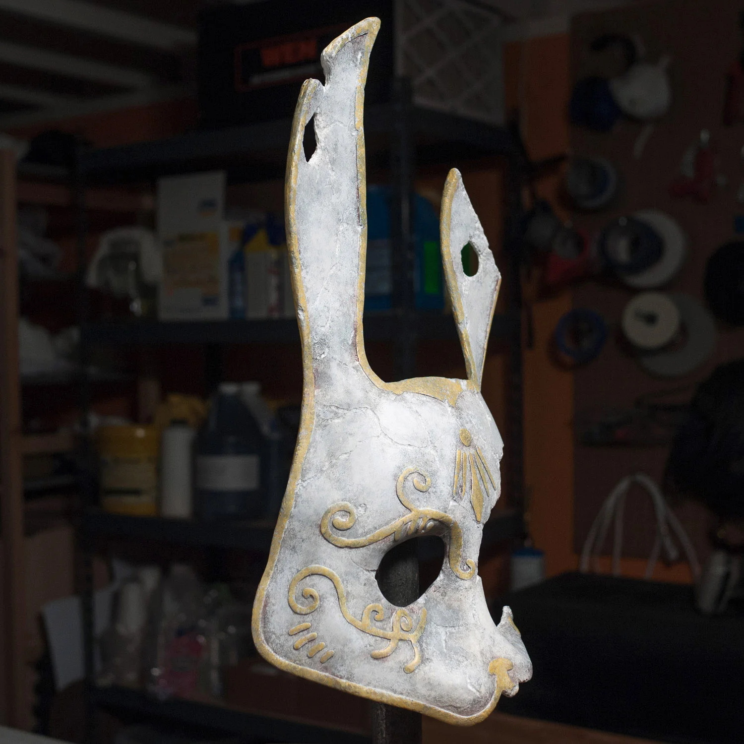handmade Bioshock 2 broken rabbit splicer painted urethane resin mask angle