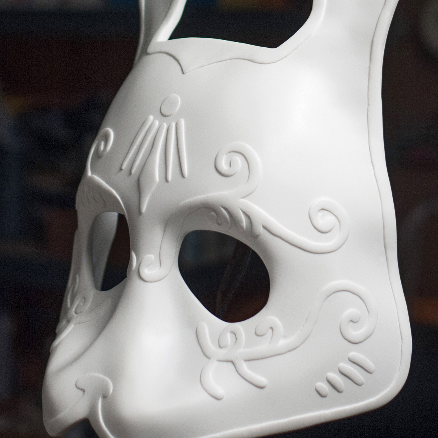 handmade Bioshock rabbit splicer mask painted urethane resin cast closeup