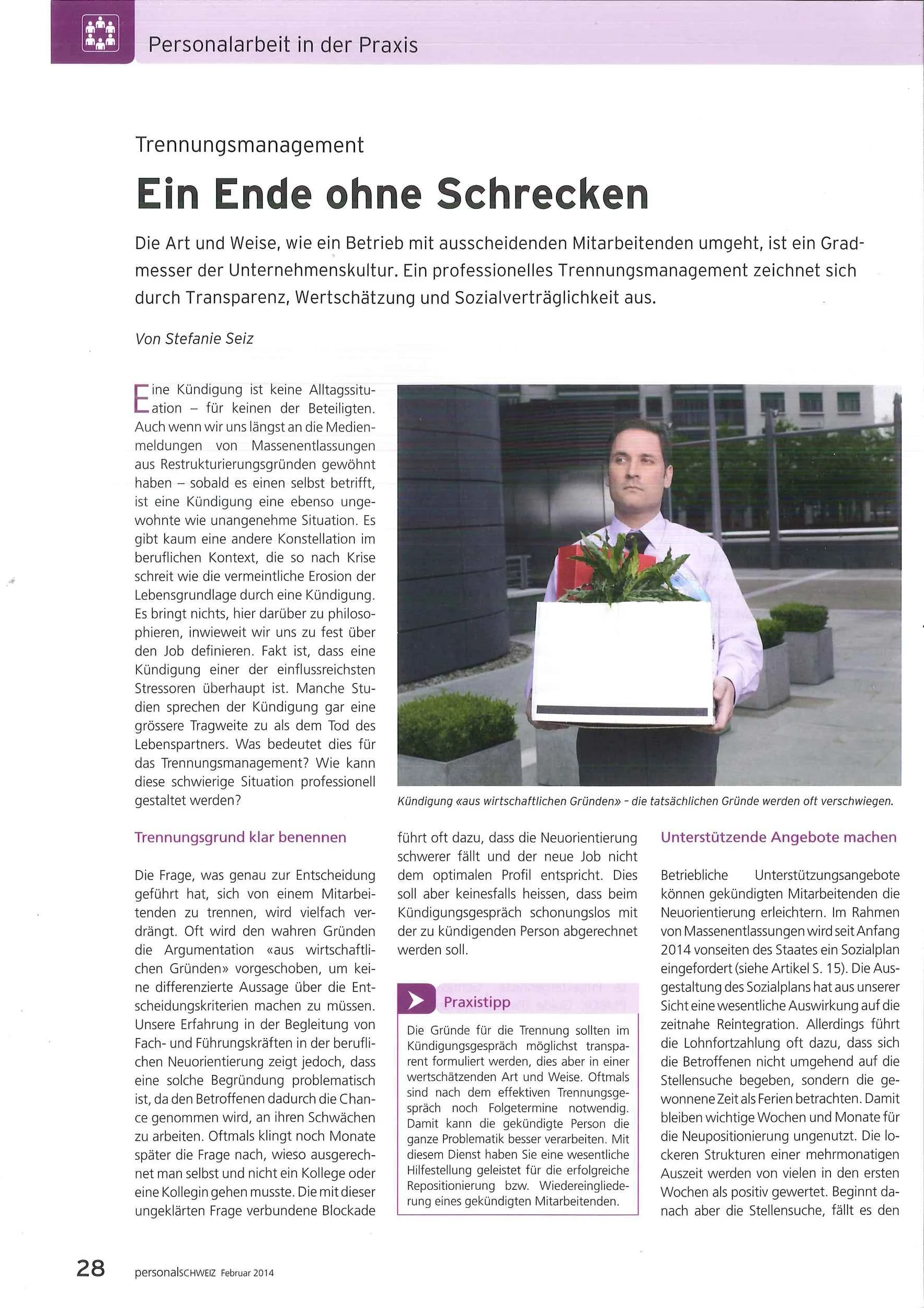 Trennungsmanagement - professionell und wertschätzend