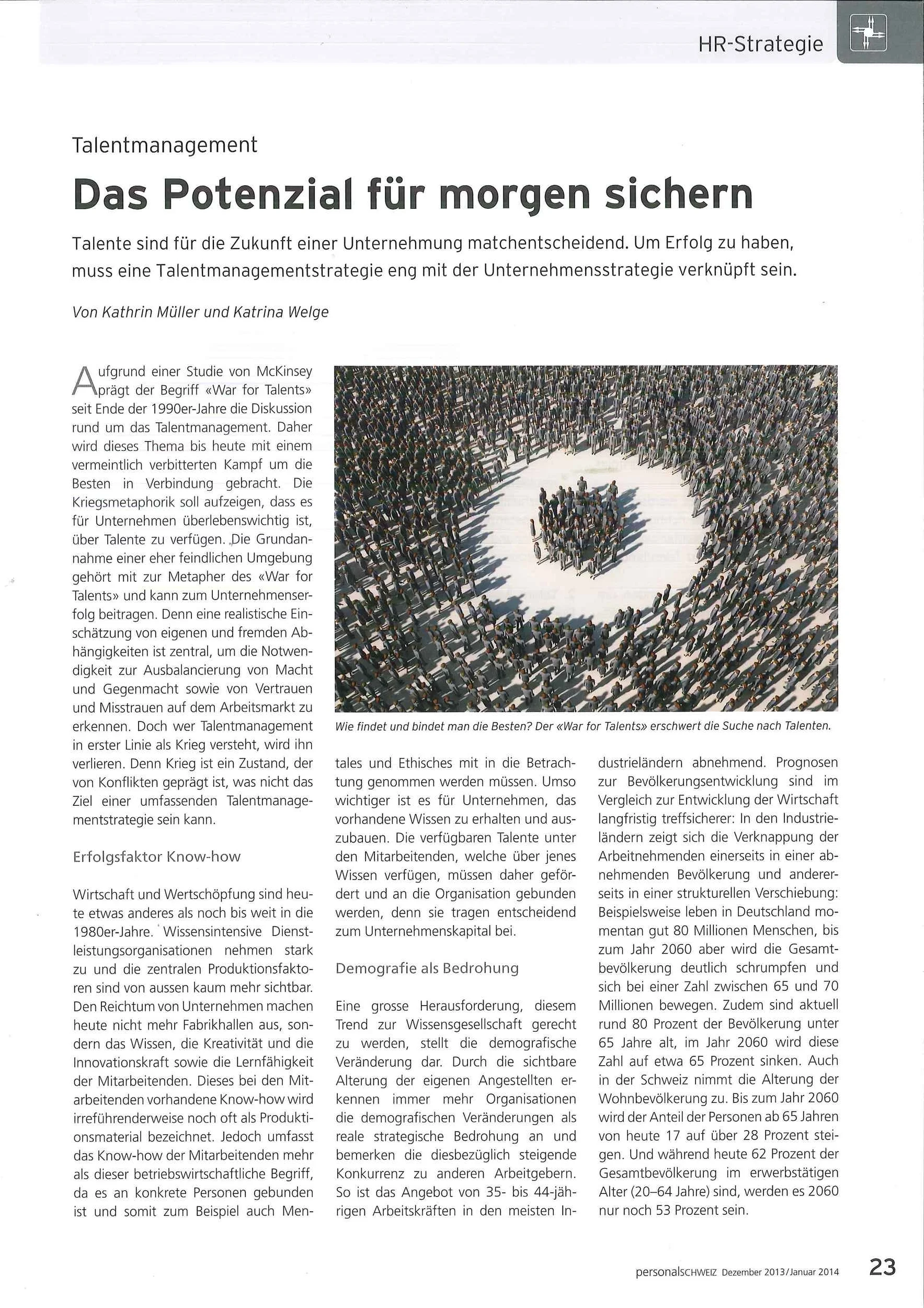 Talentmanagement - Potenzial für morgen sichern