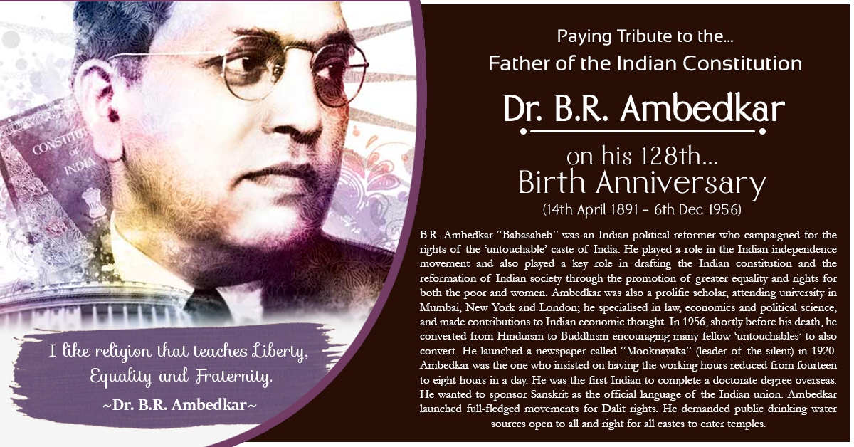 Dr. B.R. AMBEDKAR (14th Apr 1891 - 6th Dec 1956)