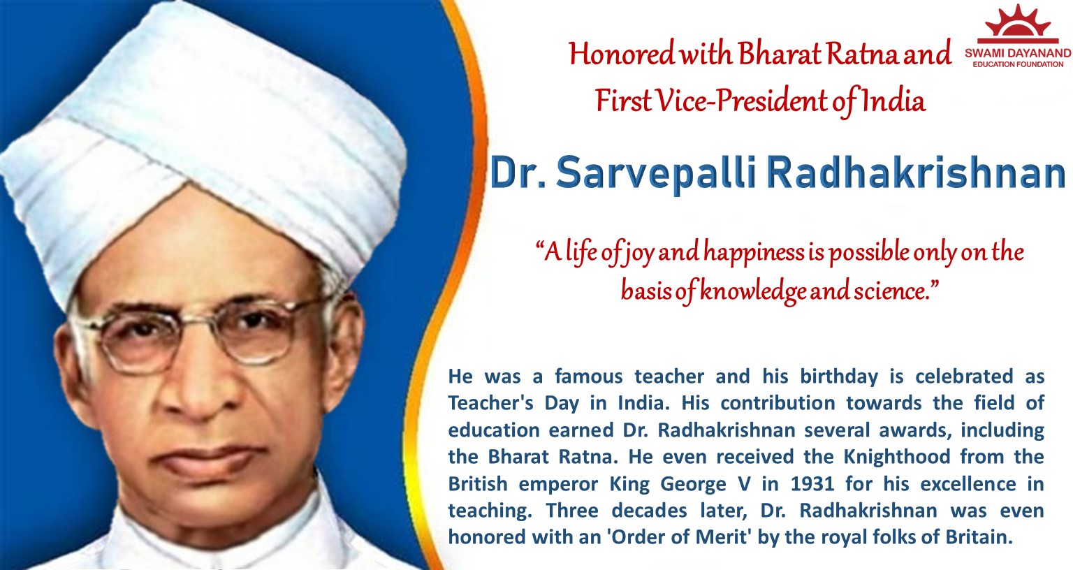 DR. SARVEPALLI RADHAKRISHNAN (5TH SEPTEMBER 1888)