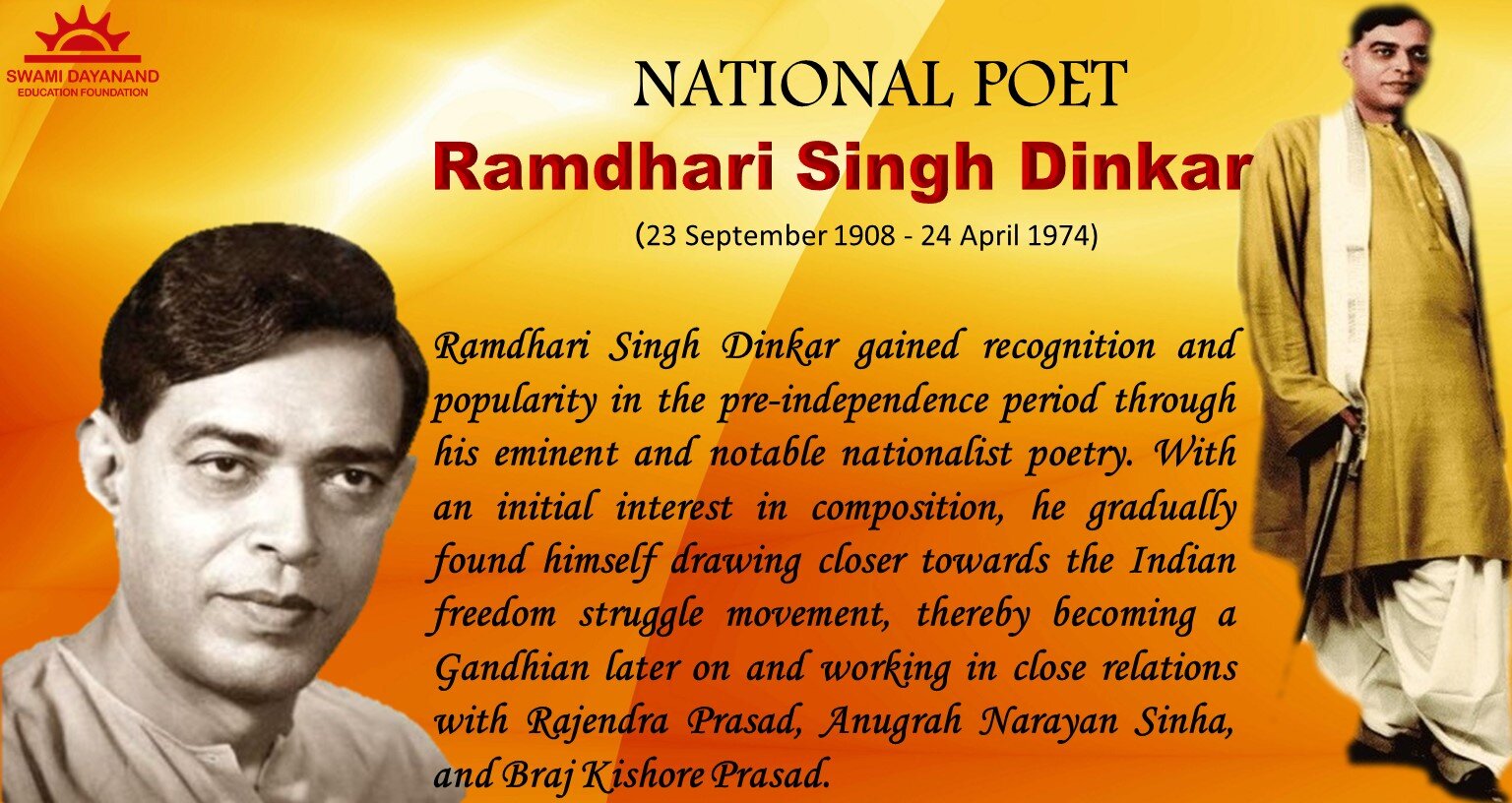 RAMDHARI SINGH DINKAR (23rd September 1908 - 24th April 1974)
