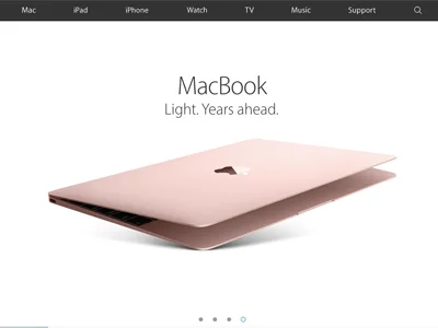 Apple's homepage, circa 2016