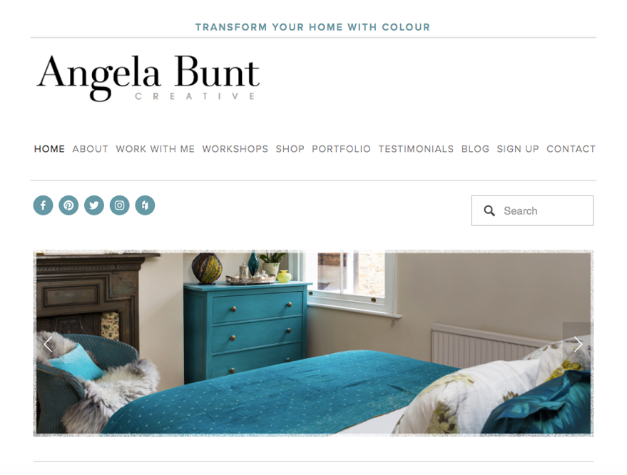 Angela's best work now features at the top of her homepage, allowing visitors to see at a glance what she could do for them.