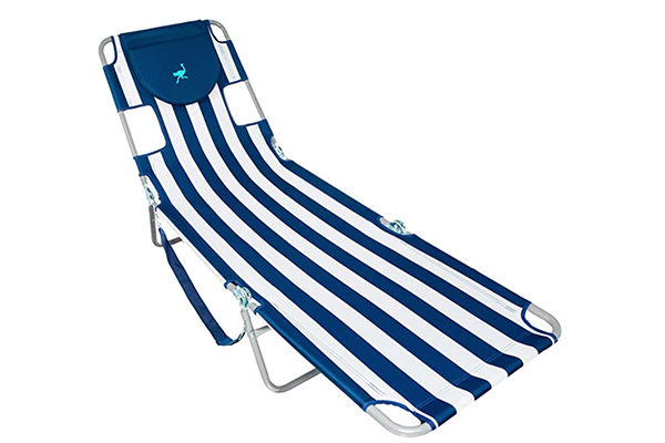 sun lounger with reading hole