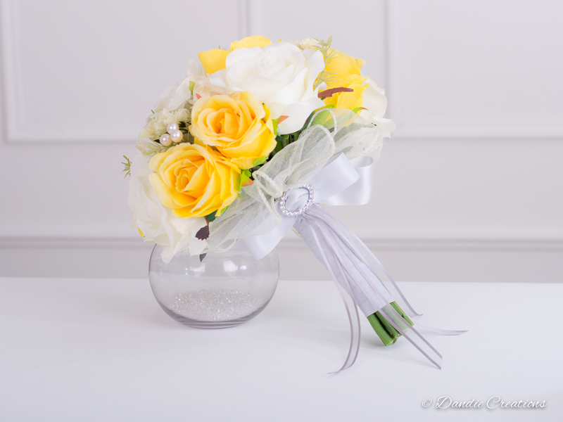 Wedding flowers Yellow & Ivory rose Bride Bridesmaid wedding Bouquet Posy