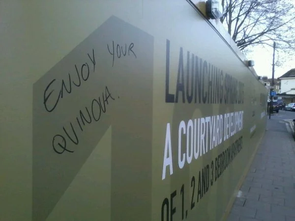 Brockley - now that the flats are complete, the residents probably are enjoying their quinoa now
