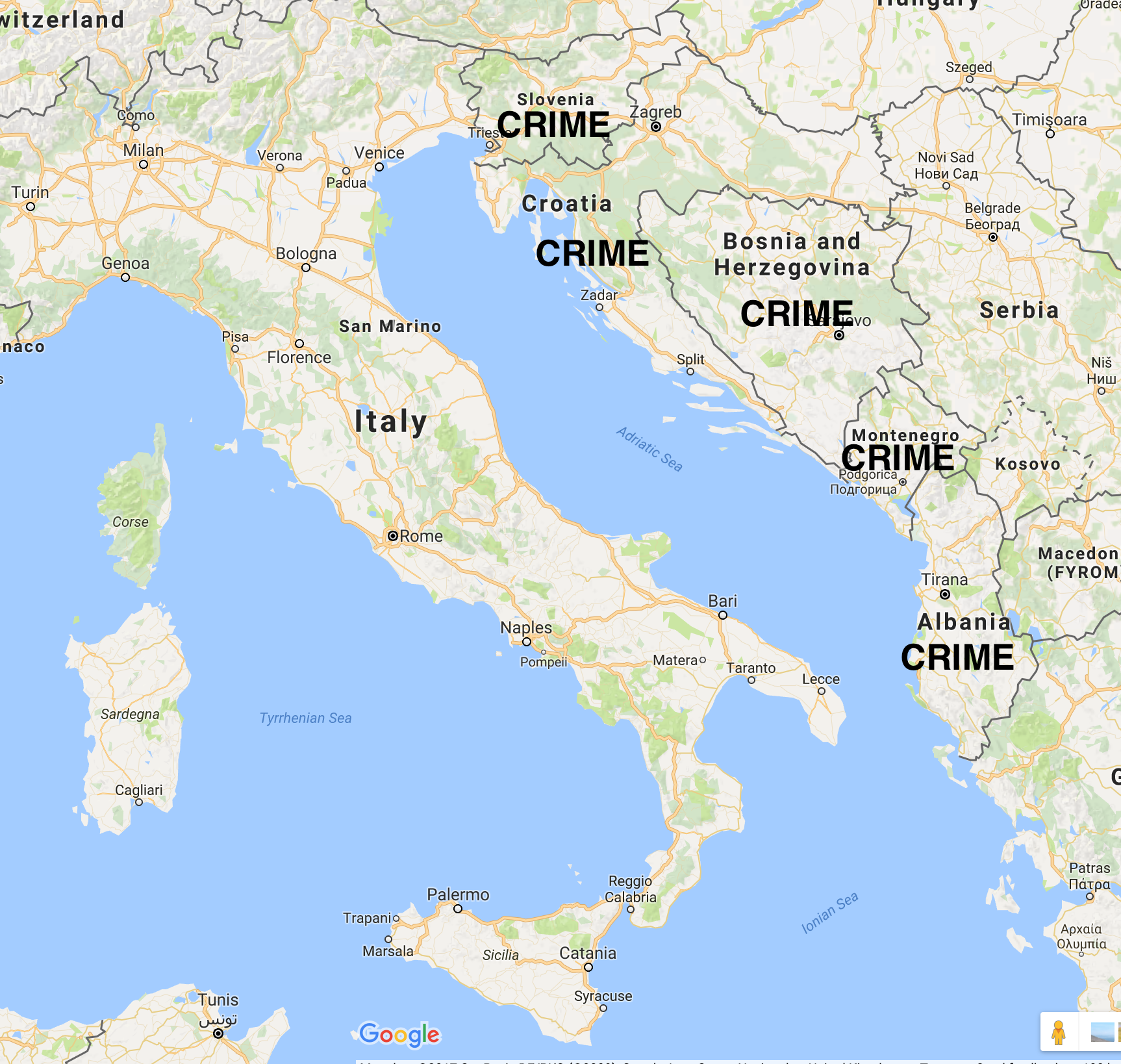 A podcast hosts impression of Italy's crime problems