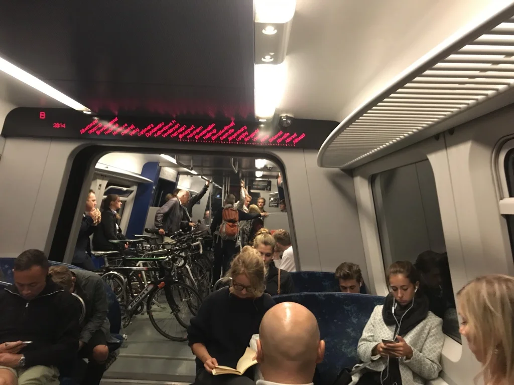 Even the trains are extra wide to accommodate the bikes