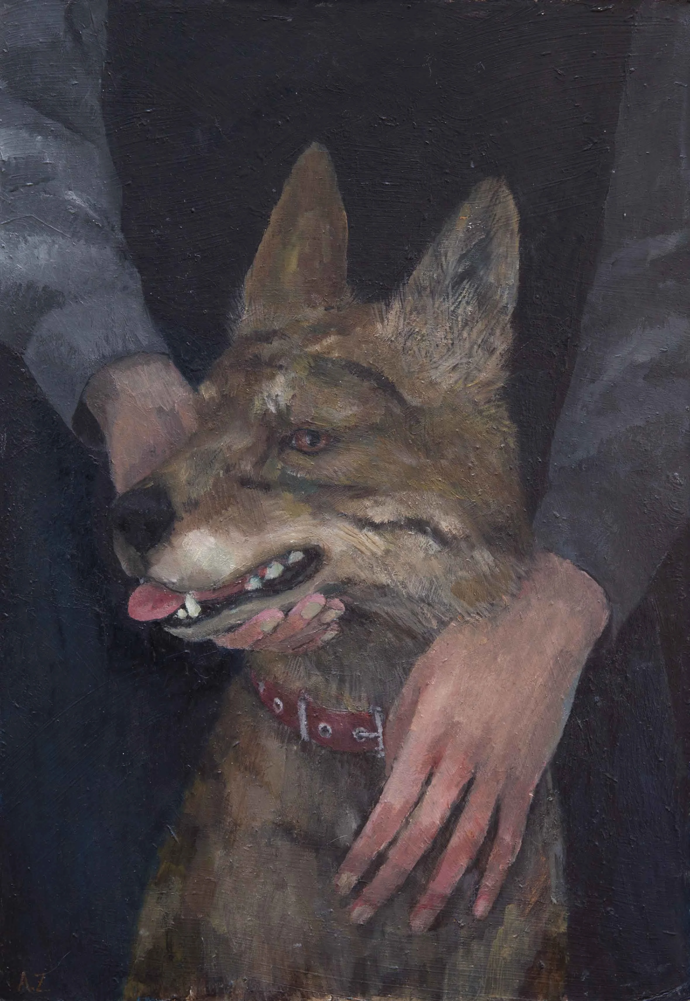 Hands 1, 50x35cm, Oil on Cardboard