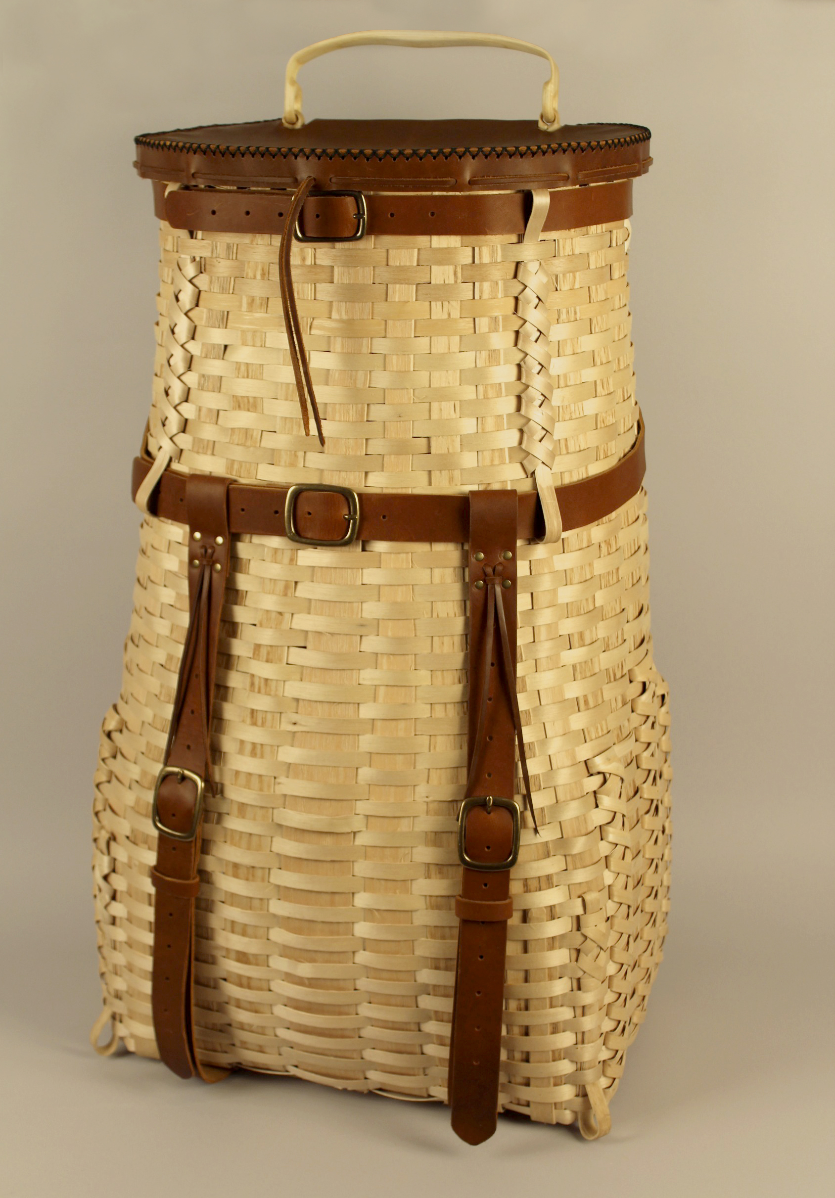 Nuhkomoss Packbasket, by Gabriel Frey, Passamaquoddy, is one of more than a dozen items available in the live auction.