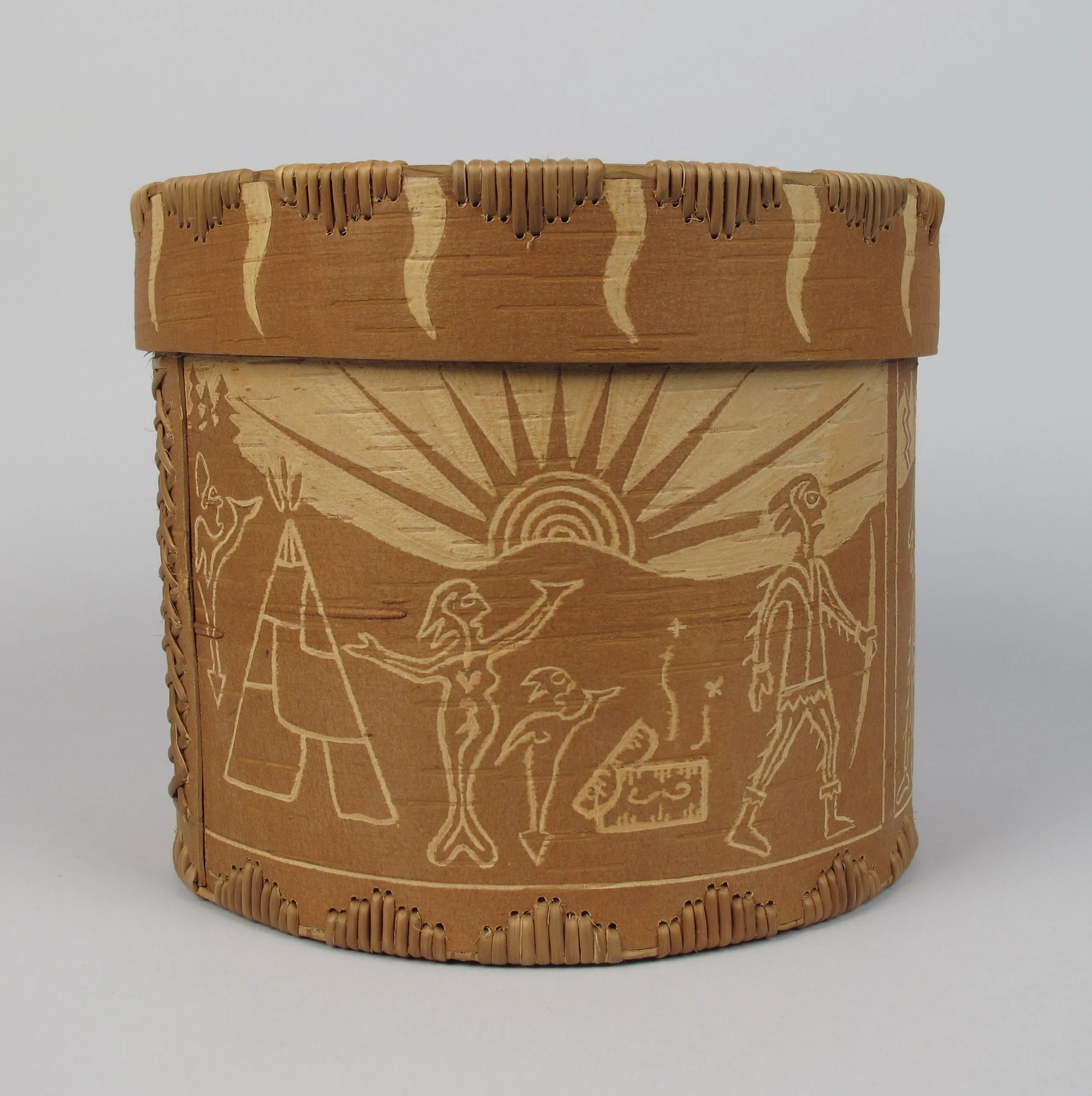    Box  ,     2013 by David Moses Bridges (Passamaquoddy, 1962–2017), Birchbark and spruce root (2013-01-001 A-B)&nbsp; &nbsp; 