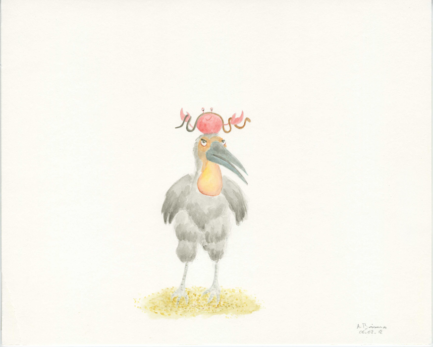 le crabe et l'oiseau 24x30.jpg