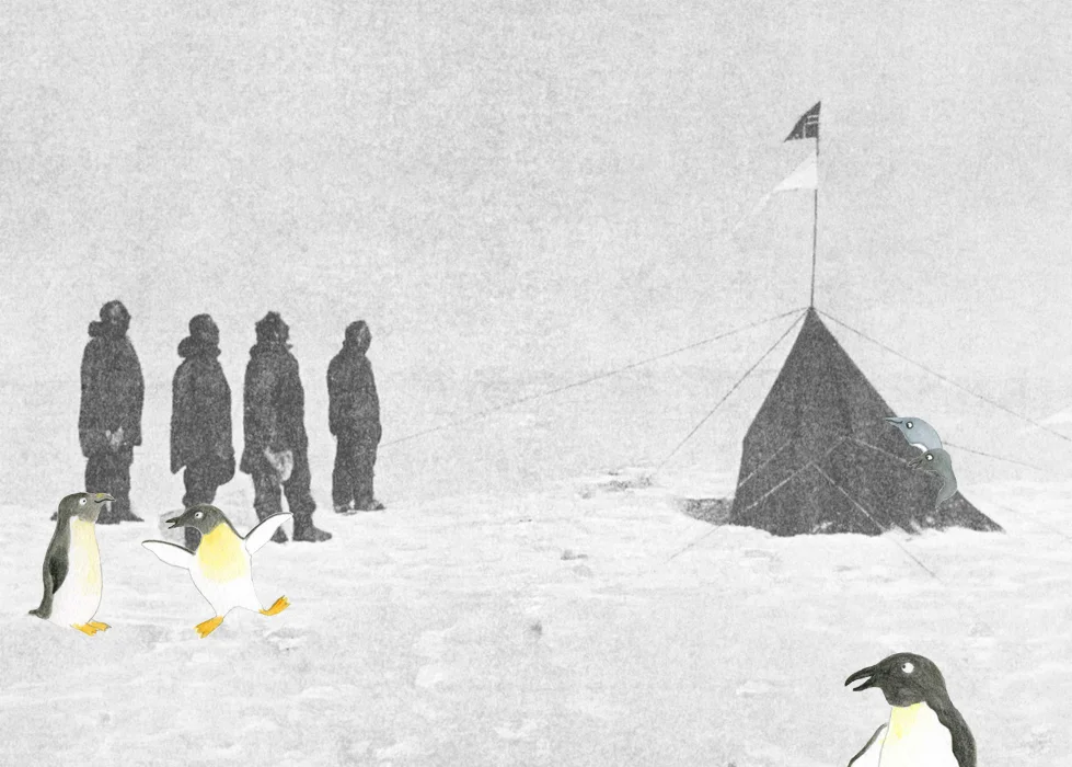 Amundsen Photomontage original pour le blog Auguste et Ava .