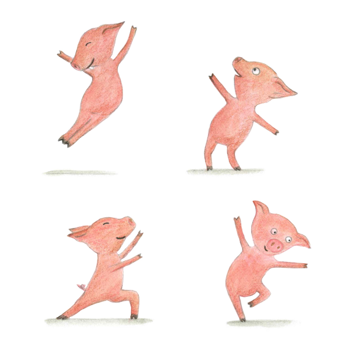 Caractère de cochon Illustration originale pour le blog Auguste et Ava .