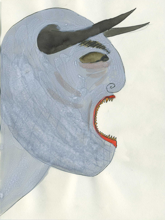 Diable en armure Encre sur papier 14,8 cm x 19,6 cm
