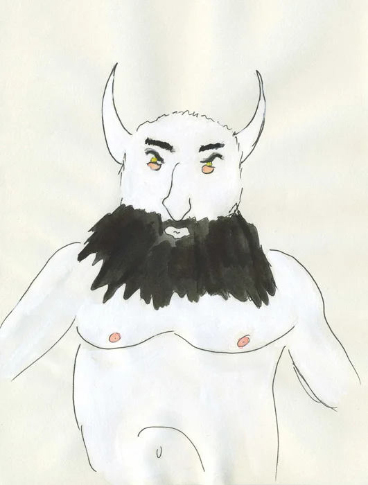 Diable glacé Encre sur papier 14,8 cm x 19,6 cm