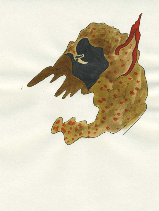 Diable rougeole Encre sur papier 14,8 cm x 19,6 cm