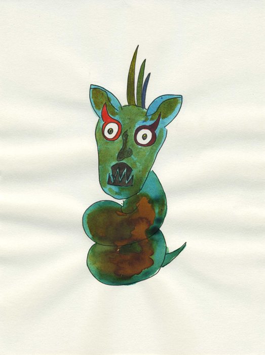 Diable totem Encre sur papier 14,8 cm x 19,6 cm
