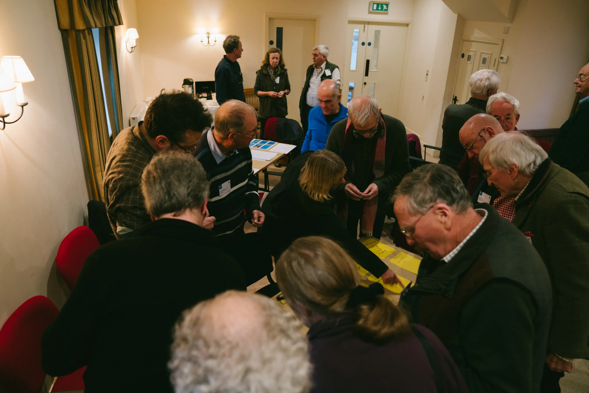 The scuffle when voting for suggested changes to Nosterfield - a lively and engaged audience!