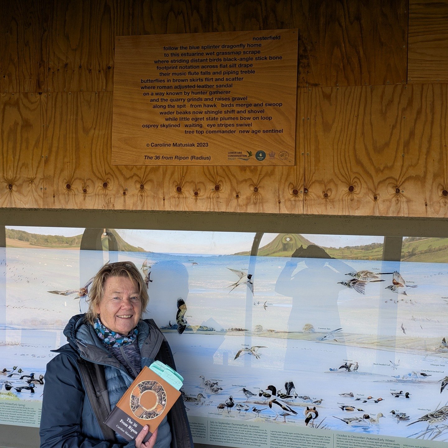 This month, we would like to share with you some highlights of our #NationalLotteryHeritageFund project, 'Ure Connected'

#1: Installing new signs and boards, including reserve maps, information boards and a copy of 'nosterfield' by local poet Caroli