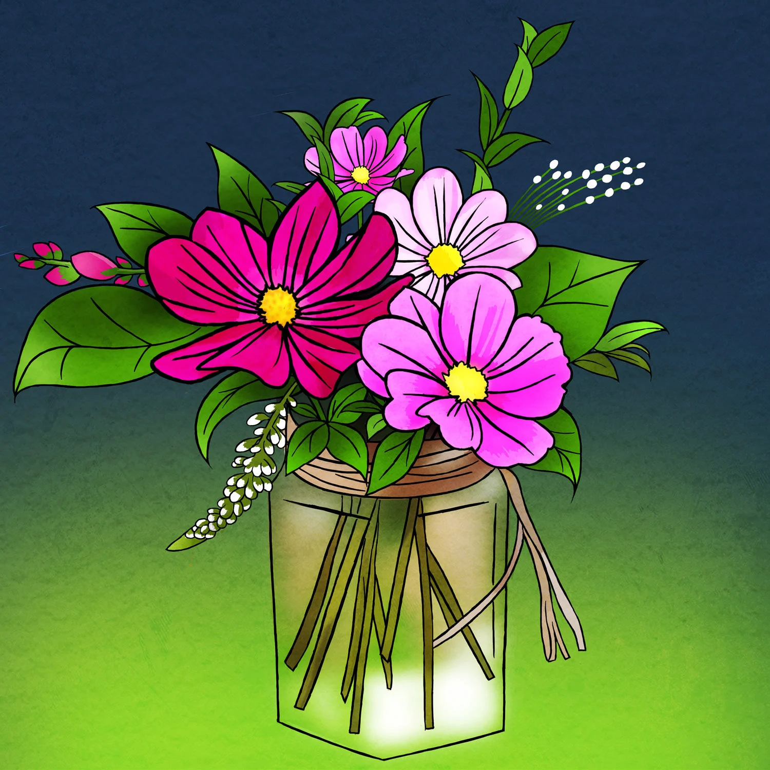 FLOWERS IN A JAR – Design Ref. 2474
