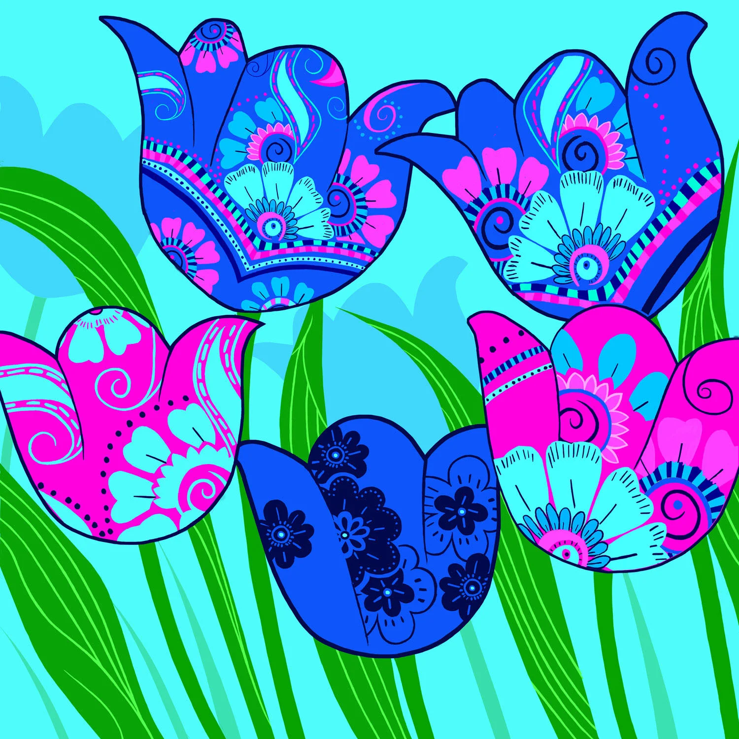 TULIPS AT PLAY – Design Ref. 2146