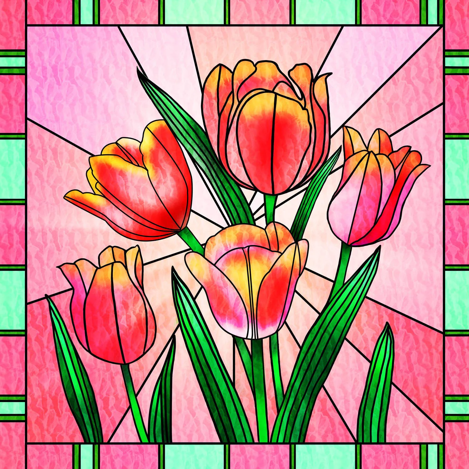 BRIGHT TULIPS – Design Ref. 2581