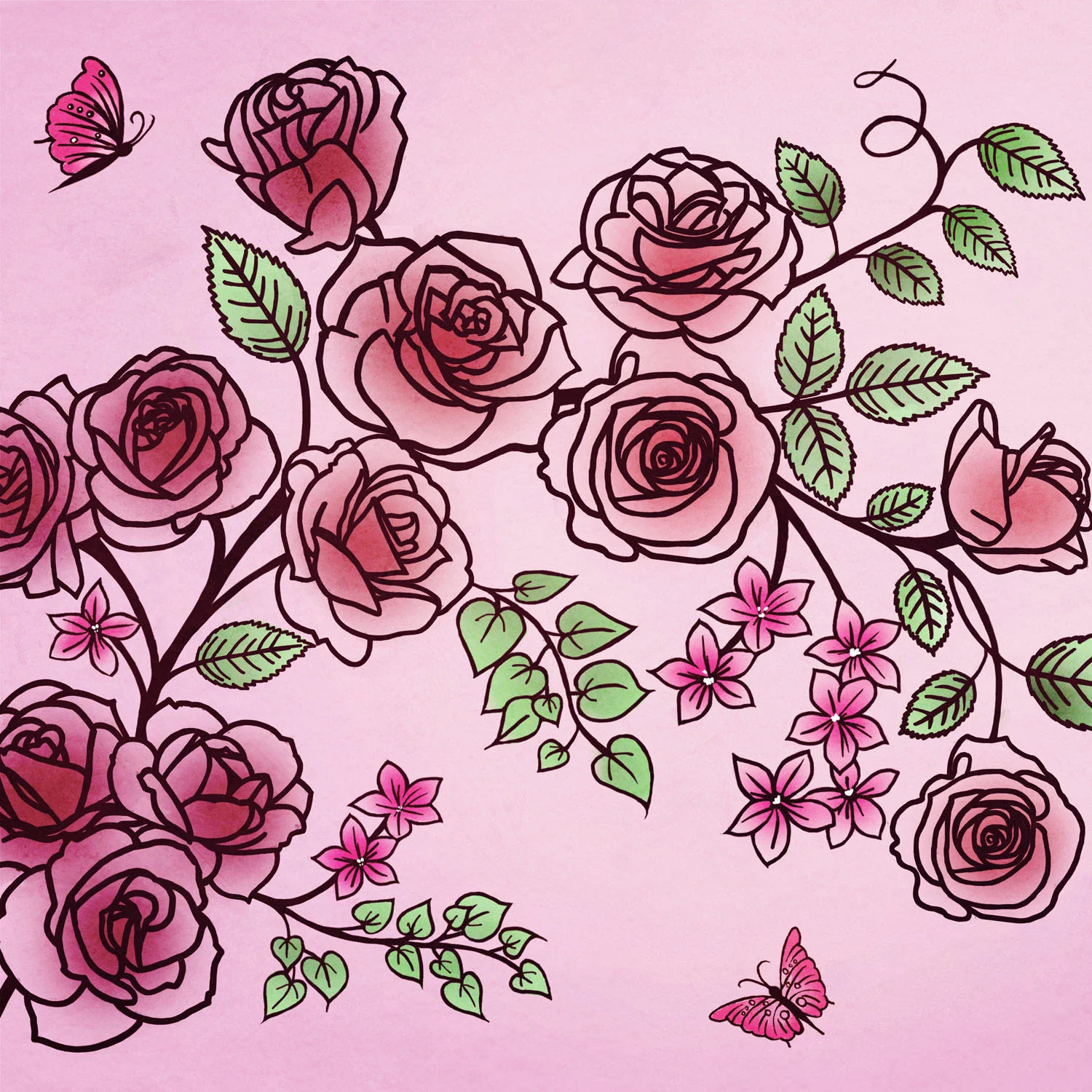 PINK BLOOMS – Design Ref. 2656