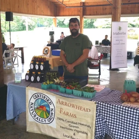 Ben, with his set up and ready to sell at our market. Thanks to our friends at Spring Hill Fresh for the photo!
