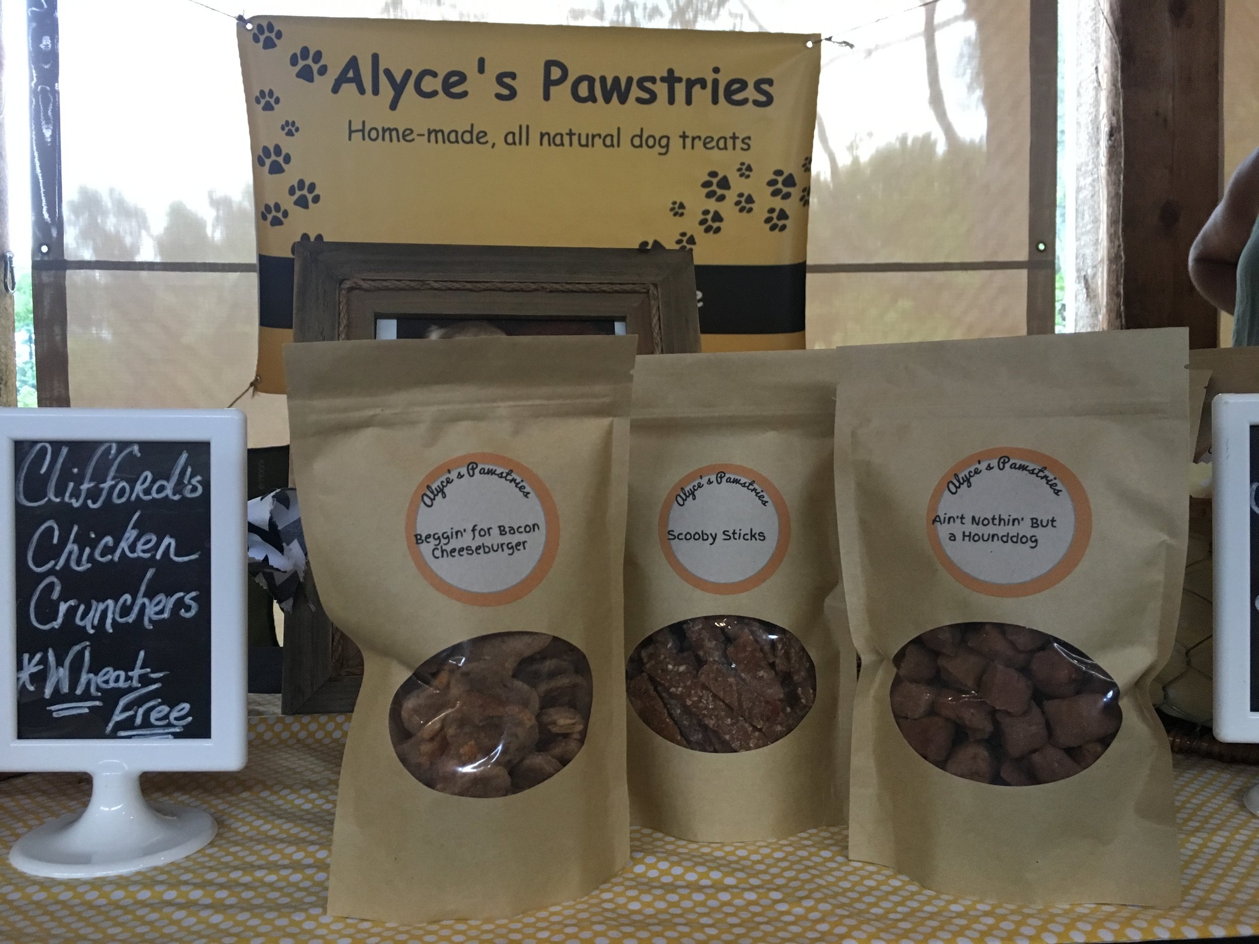 selling dog treats at farmers market