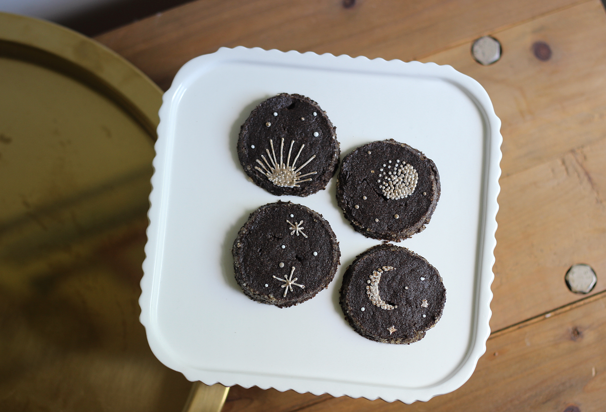Seen here piped with celestial royal icing designs
