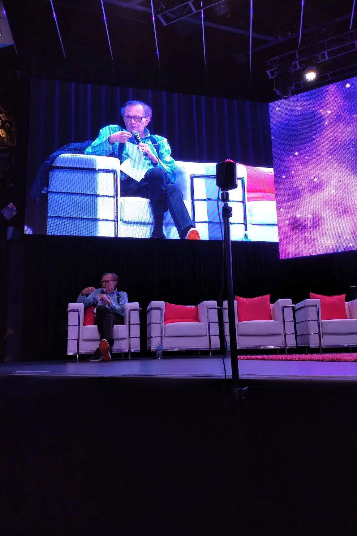 Old school journalism never gets old. Larry King's opening comment - "I'm the oldest guy here in the room". Yup, but nobody minded, and in the end, he asked THE right question that made all of this real for the audience - watch for that in my next post!