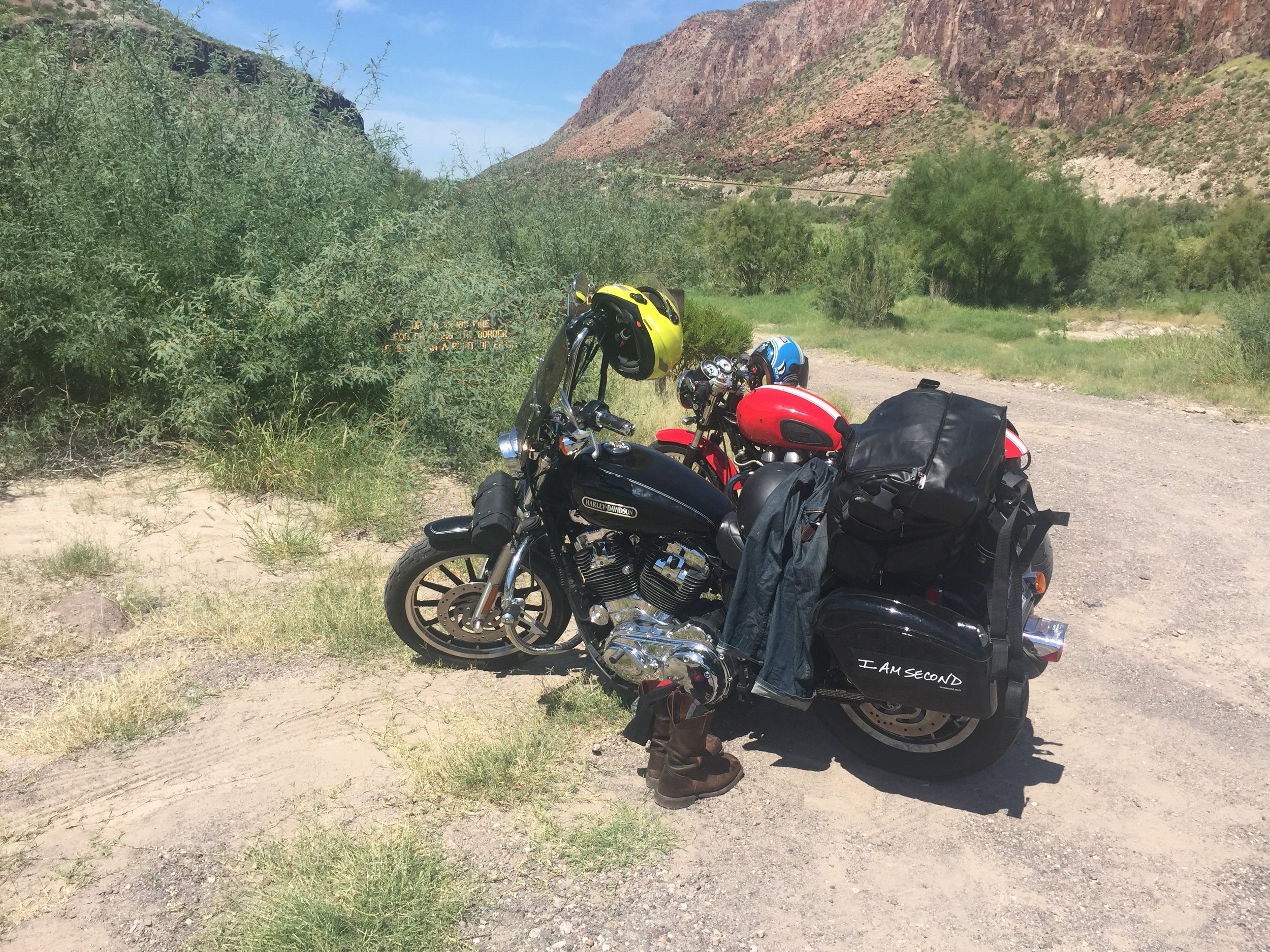 A picture of my Harley in the middle of Big Bend National Park. (Source: Jonathon M. Seidl)