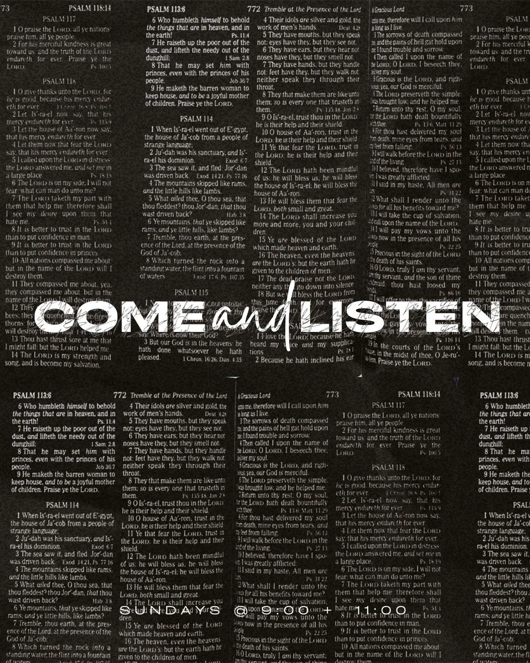 COME + LISTEN⁠
This Sunday, we&rsquo;re jumping back into our Come + Listen series! Our summer series in Acts was amazing, and we&rsquo;re excited to keep diving into God&rsquo;s Word together every Sunday. Come ready to learn, worship, and grow!