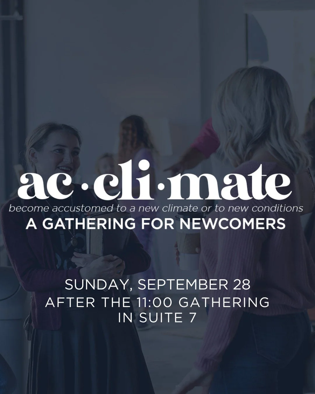 NEW TO OCC? | ACCLIMATE⁠
Tomorrow&rsquo;s the day! 🎉 New to OCC? Come to Acclimate after the 11:00 service in Suite 7. We&rsquo;ll share our vision, mission, and how you can get connected.