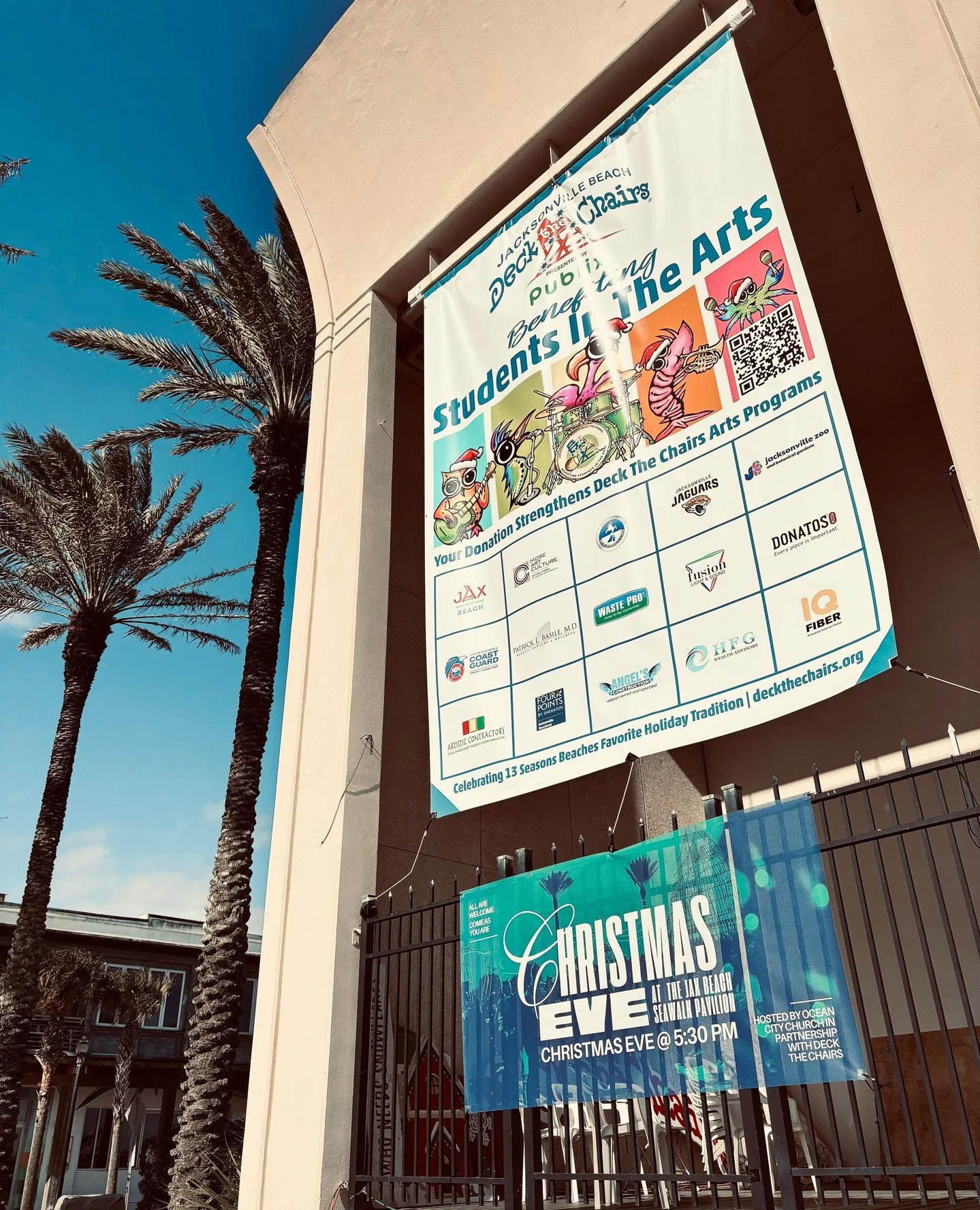 It hits different seeing our banners right where Christmas Eve will happen. Deck the Chairs is already full of joy + expectation, and we&rsquo;re counting down to the most special night. Plan to join us on December 24 at 5:30 pm at the Seawalk Pavili