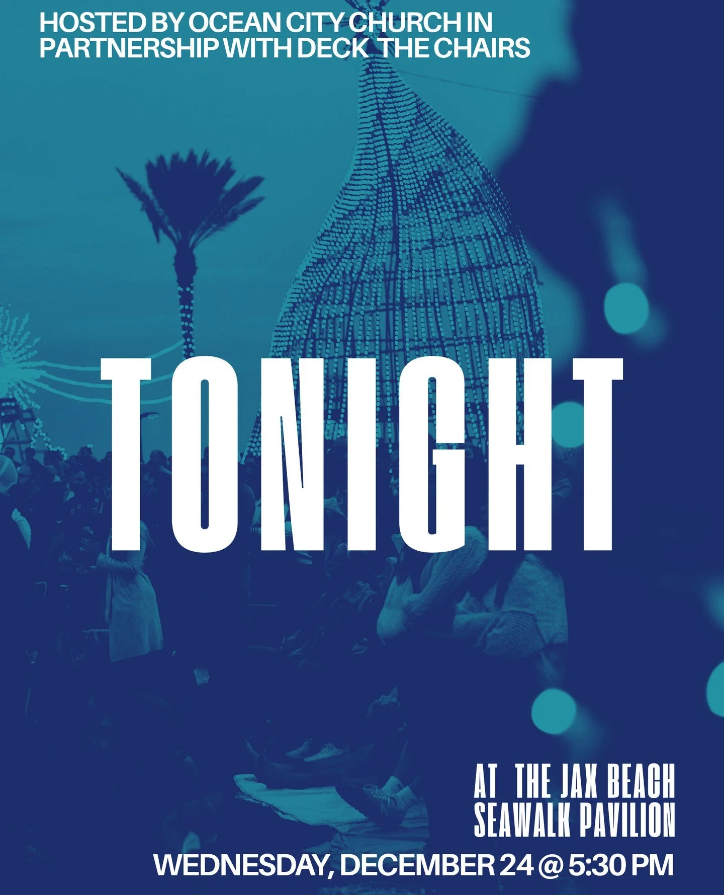 Tonight&rsquo;s the night! ✨ Come celebrate Christmas Eve with us at the Seawalk Pavilion at 5:30 pm. We&rsquo;re gathering in partnership with Deck the Chairs to celebrate Jesus, our Savior King!