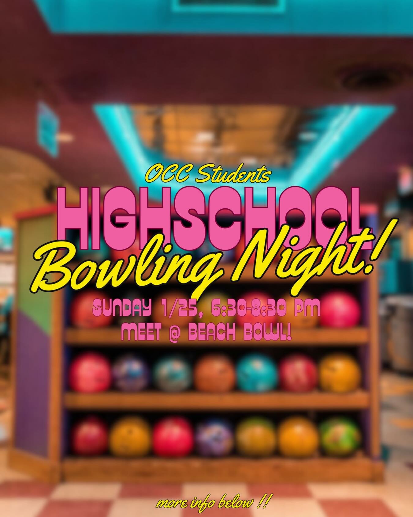 Last day to sign up for bowling!!! $25- covers blowing, pizza, soda, AND arcade!!! Can&rsquo;t wait to hang with you highschoolers!!! Sign up at the link in our bio!! 🎳💓🥰🙌
