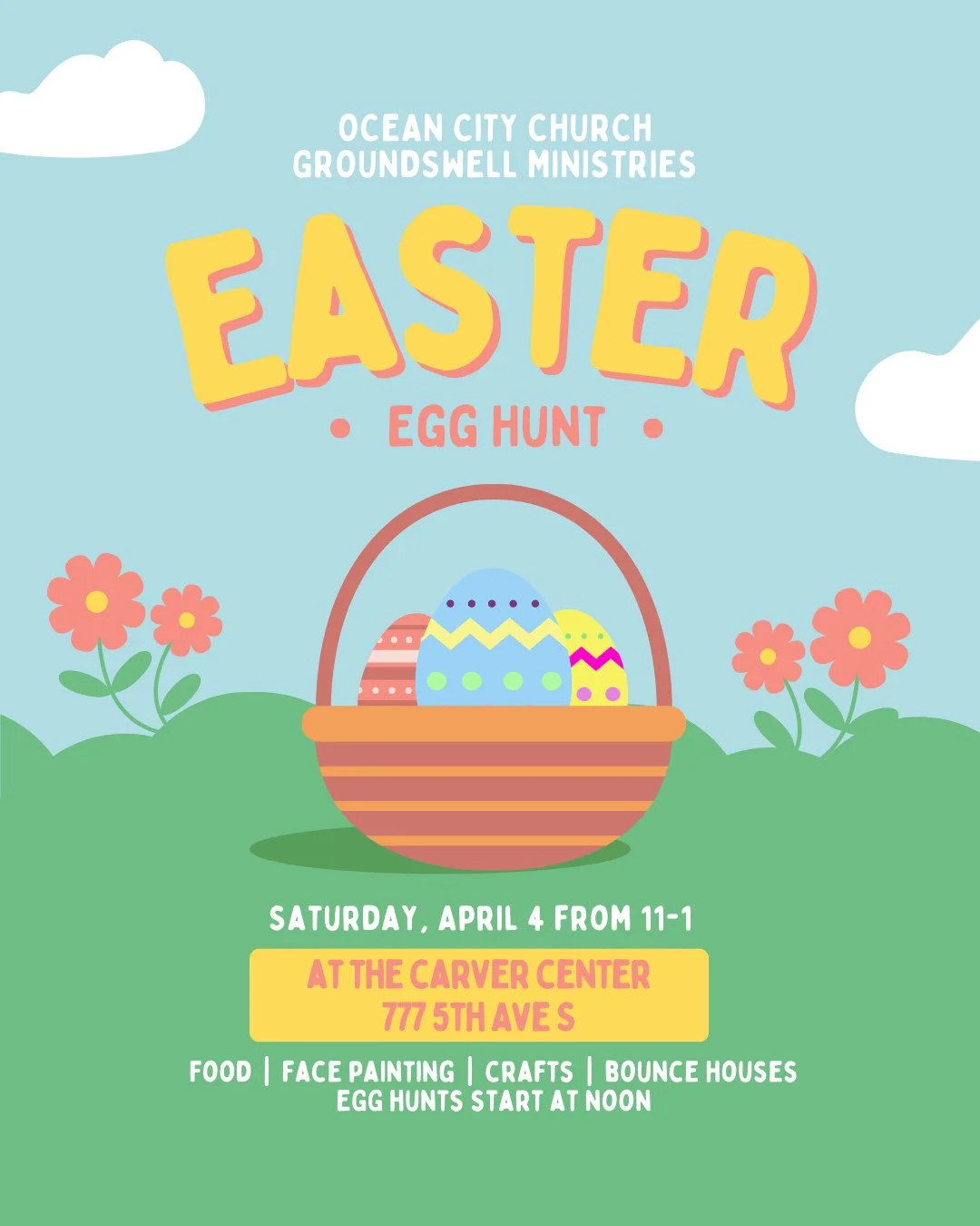SAVE THE DATE | EASTER EGG HUNT⁠
One of the ways we kick off Easter weekend is with our Easter Egg Hunt at the Carver Center.⁠
⁠
Every year our church family hosts an afternoon for kids and families in the Hill area of Jacksonville Beach. It&rsquo;s 