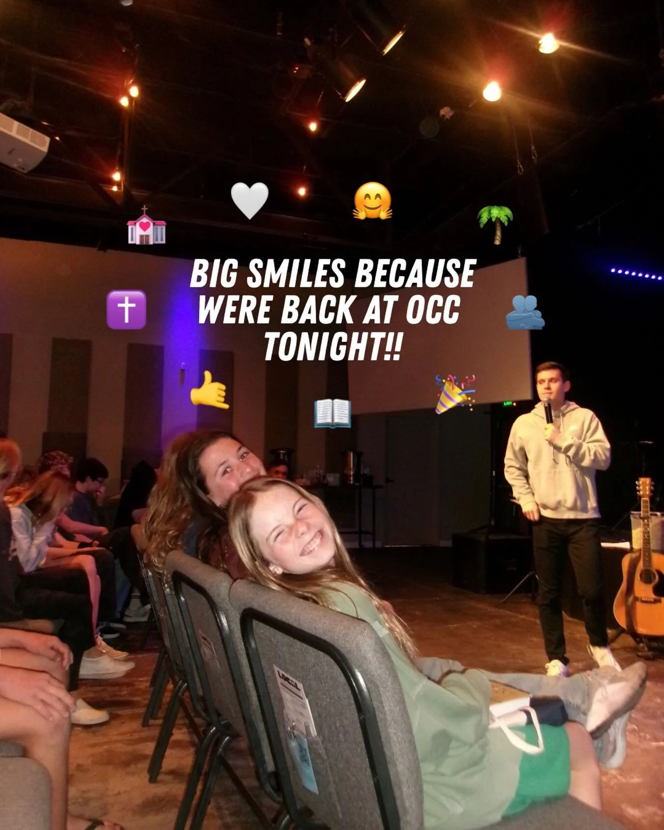 Cheesing SOOO hard because we&rsquo;re SOOO back!!!
COLLIDE TONIGHT AT 7! Worship, message, food, and the best community!!! Can&rsquo;t wait to see you guys!! 🙌🙌