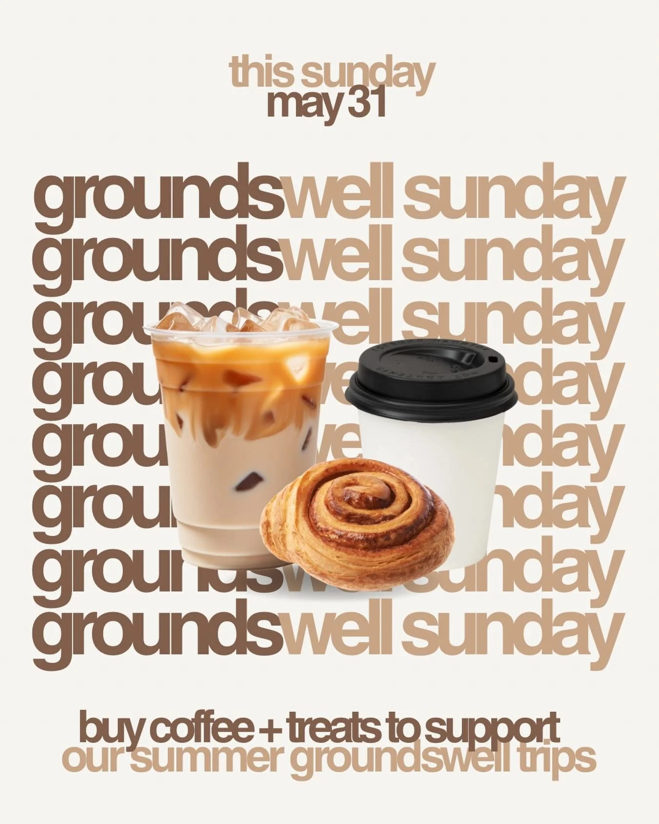 Coffee + treats for a cause ☕️🙌🏽⁠
⁠
Join us this Sunday for a GROUNDSwell pop-up hosted by some incredible Anchors. Every purchase helps support our summer Groundswell trips to Costa Rica + Guatemala!