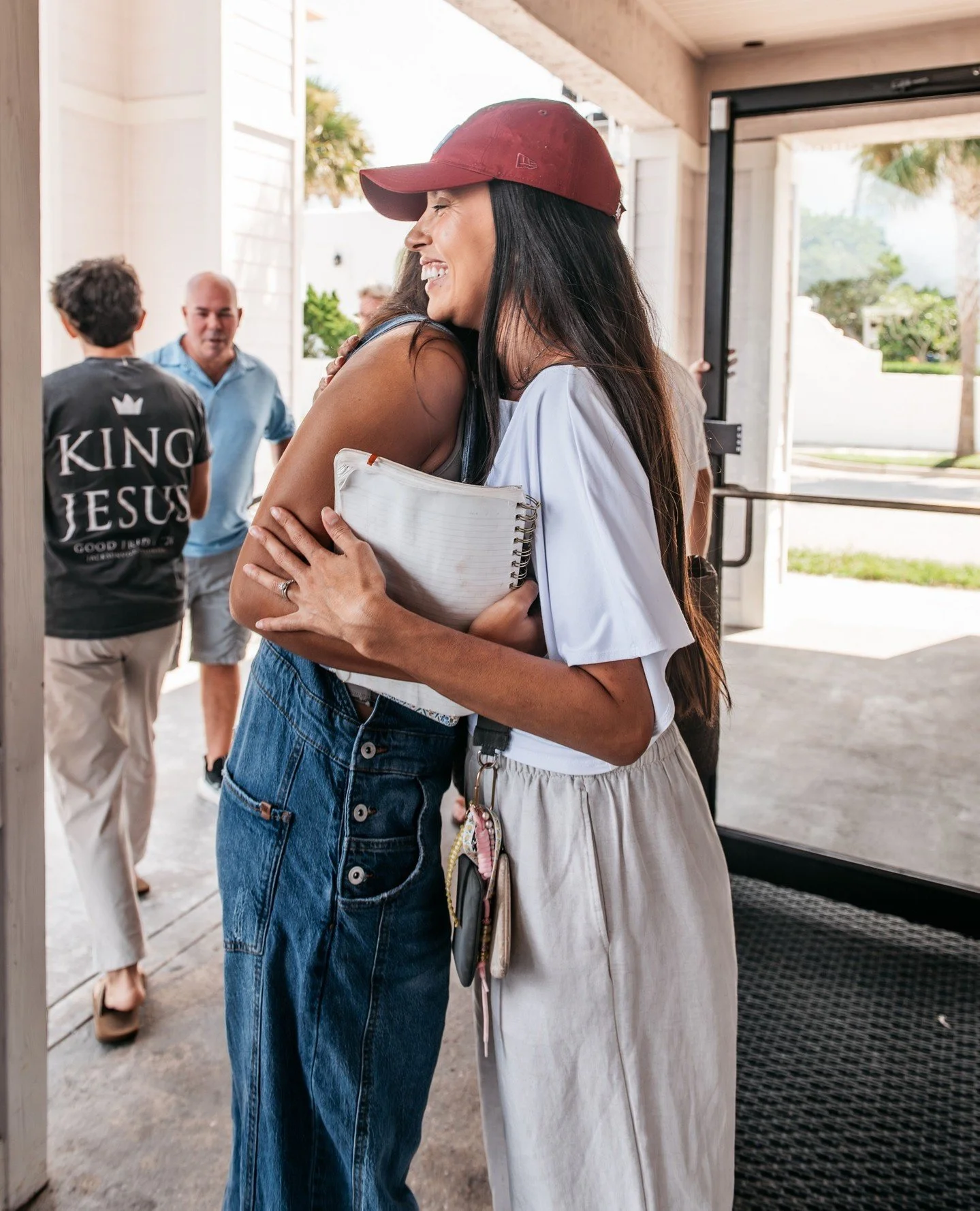 We&rsquo;re all Team Jesus. 🙌🏽⁠
⁠
But we need to know&hellip; Are you Team Hug or Team Smile-and-Wave? 😂⁠
⁠
Either way, you&rsquo;re welcome here! ⁠
⁠
(But fair warning&hellip; we&rsquo;ve got some huggers.)