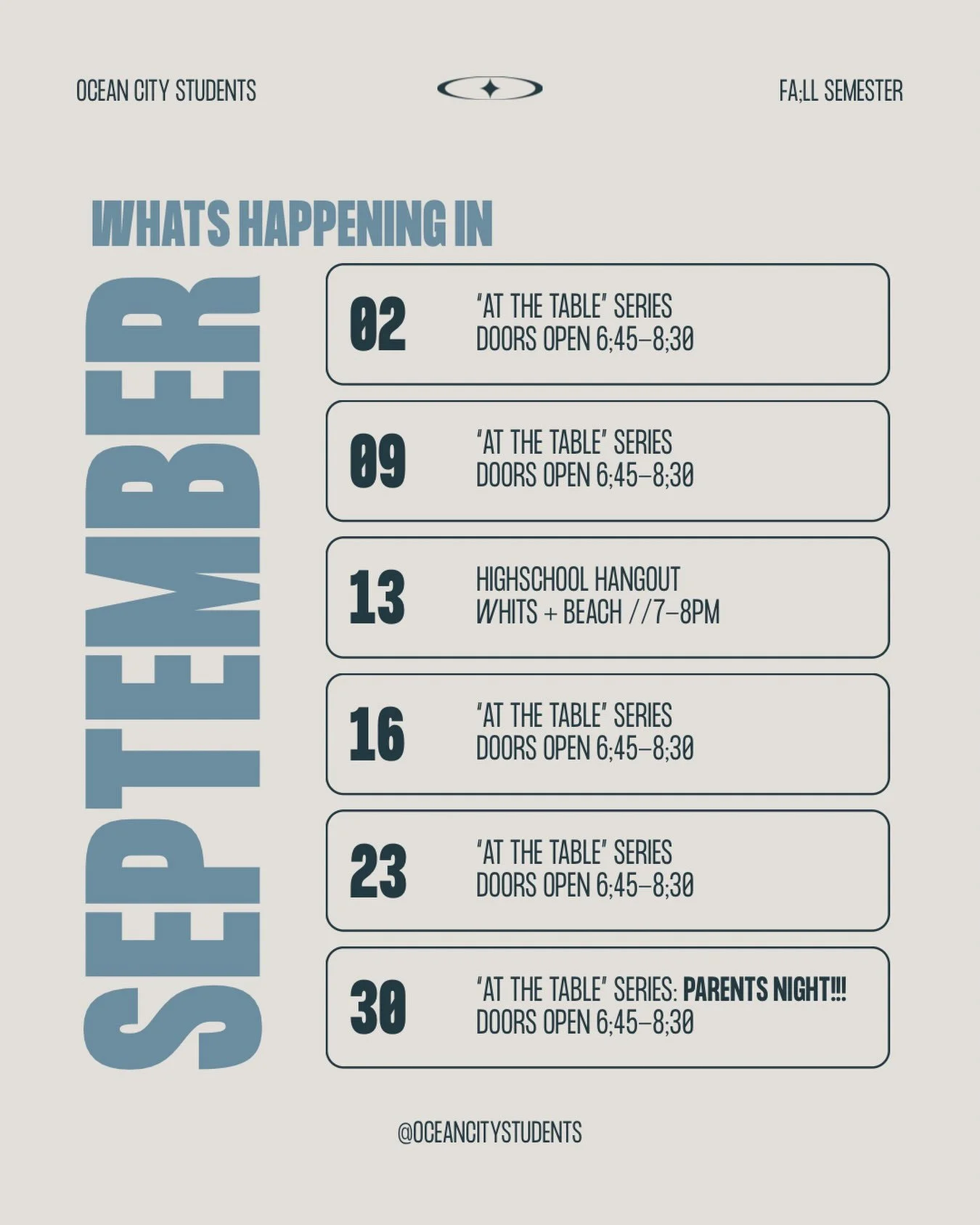 SEPTEMBER CALENDAR IS LIVE!!

We&rsquo;ve got a super packed month, and couldn&rsquo;t be more excited!! Make sure to mark our Highschool Hangout and Parents Night on your calendar- you  do not want to miss those!!!! Puuuuumped to hang with you this 