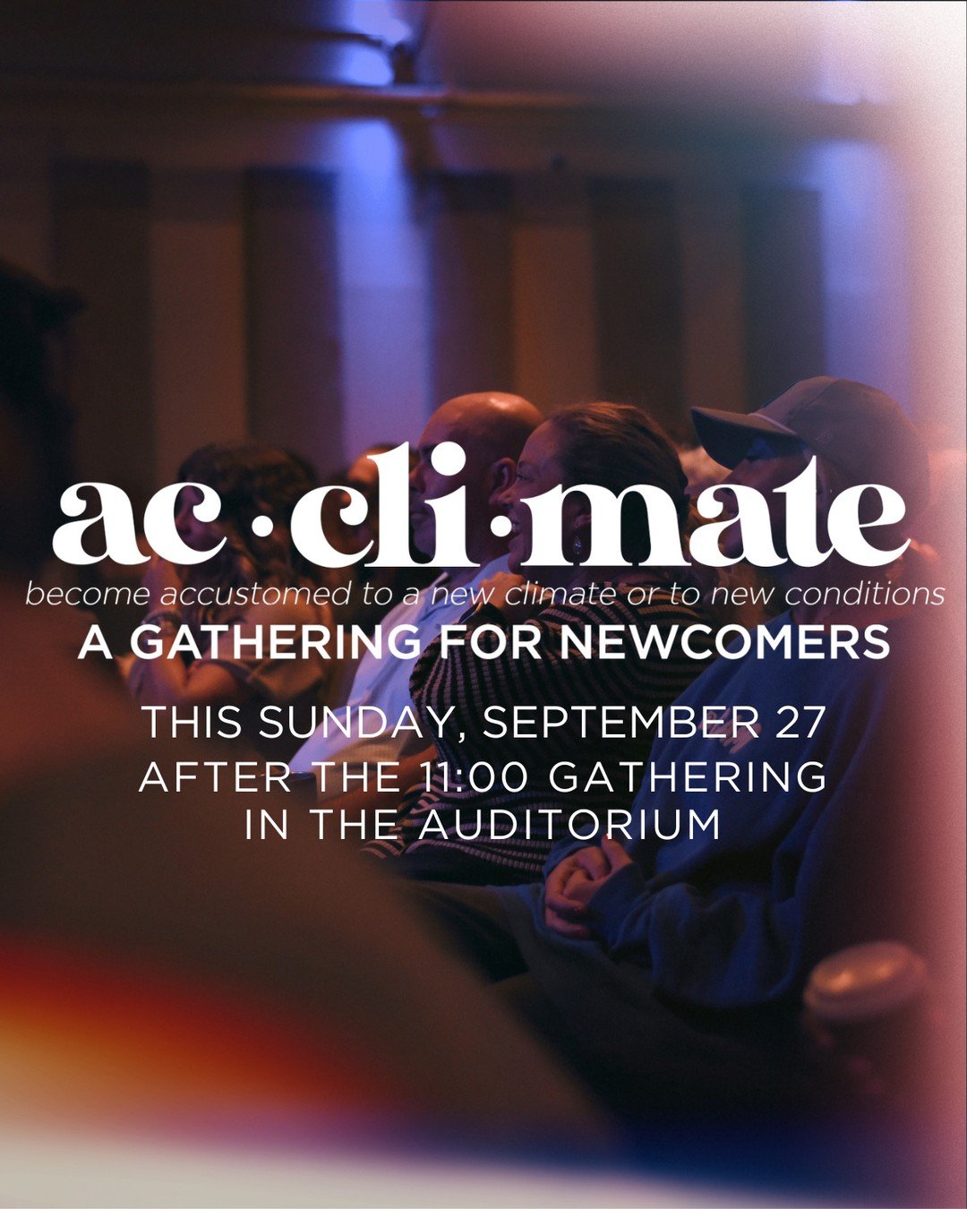 New to Ocean City Church? Acclimate is for you!⁠
⁠
Join us this Sunday to hear a little more about who we are, what we believe, and how you can find your place in our church family.⁠
⁠
Come meet some people, ask questions, and get acclimated to life 