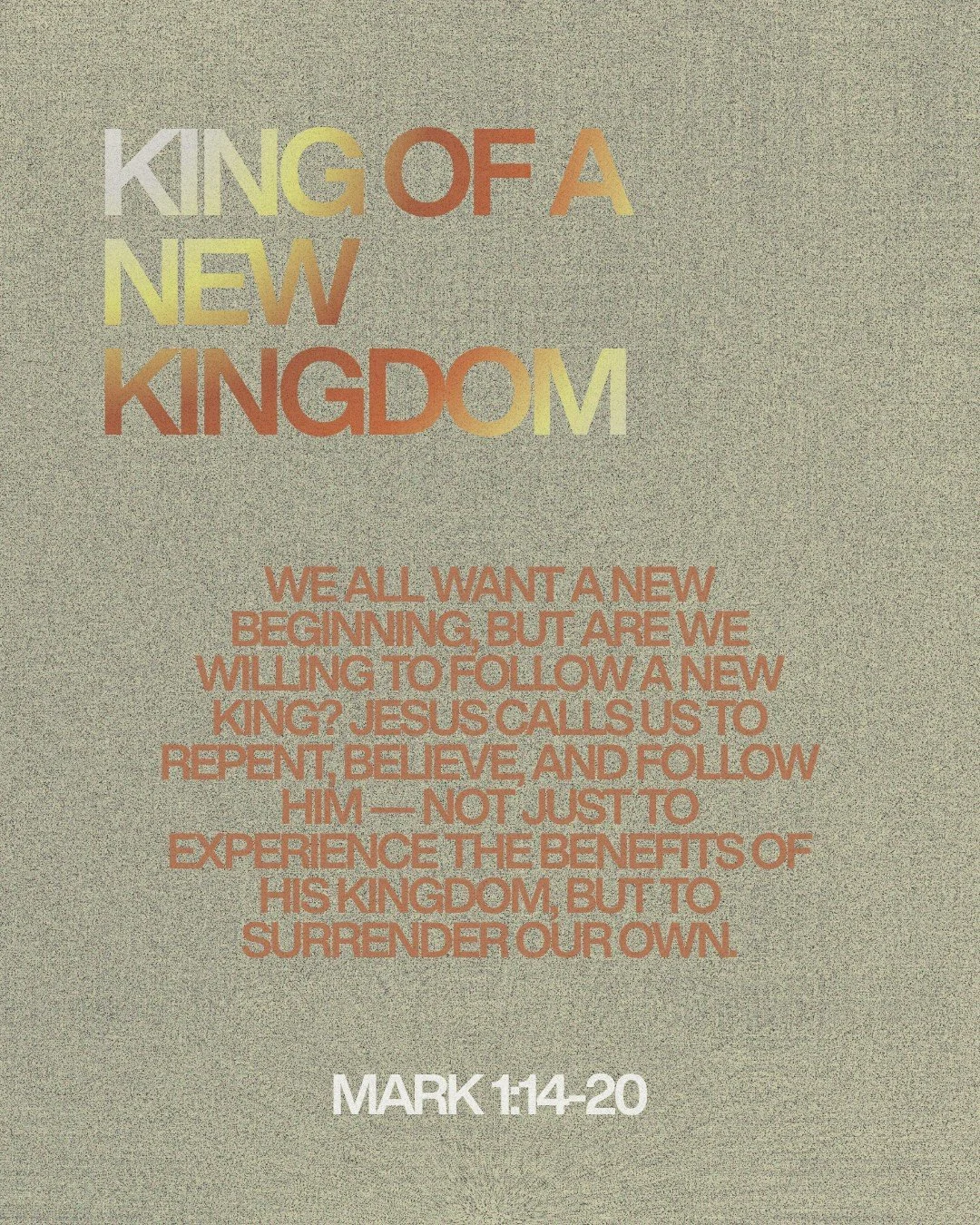 So far in Mark, we&rsquo;ve seen Jesus as the King who brings a new kingdom and calls us to follow Him.⁠
A King worth pursuing.⁠
A Savior who meets us with scandalous grace.⁠
A friend who calls us by name.⁠
A gardener who brings dead things back to l