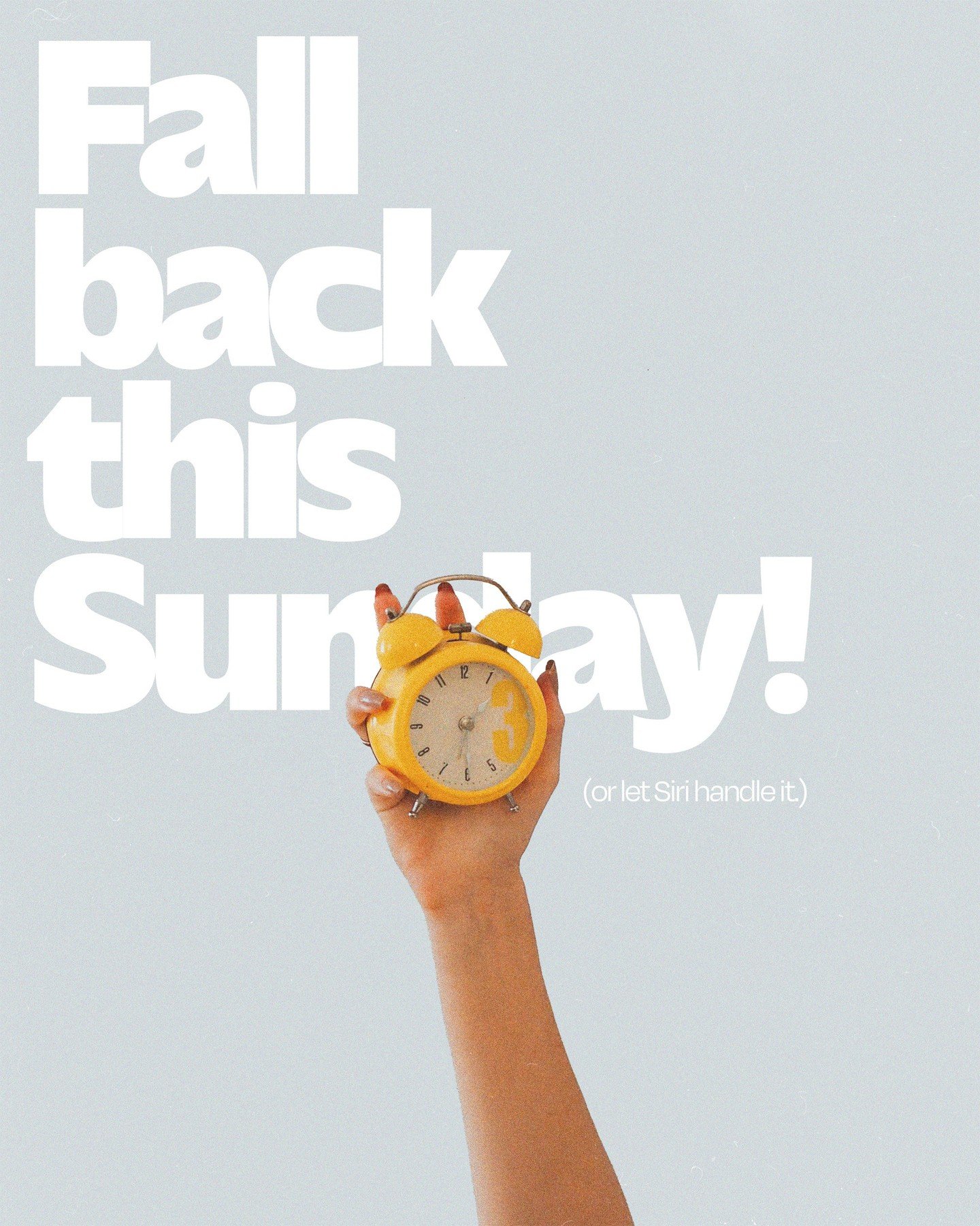 Daylight Savings: the twice-a-year event where our phones do all the work and we still somehow show up confused! 🙃⁠
⁠
Don't forget to Fall Back this Sunday. We'll see you at 9 + 11!